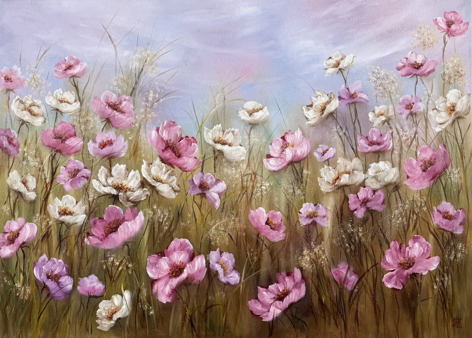 Tender Field - Floral Symphony collection Tanja Frost Original painting for sale