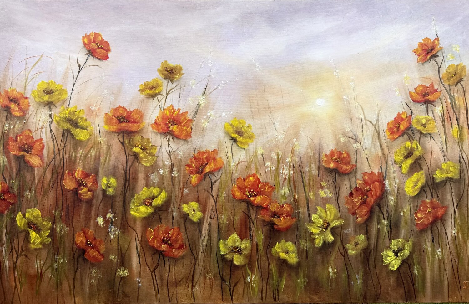 Morning Promise - Floral Symphony colllection Tanja Frost Original painting for sale