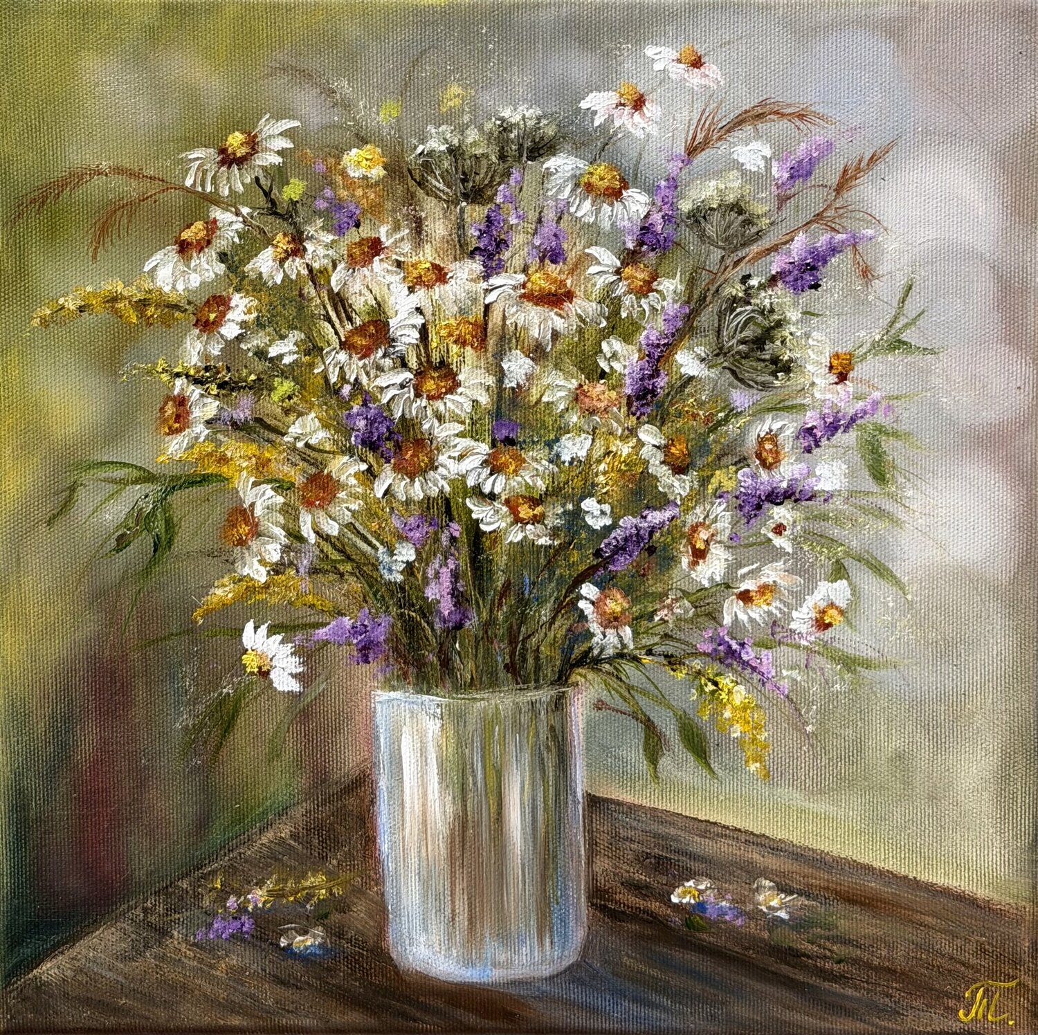 A bouquet of daisies Tanja Frost Original painting for sale