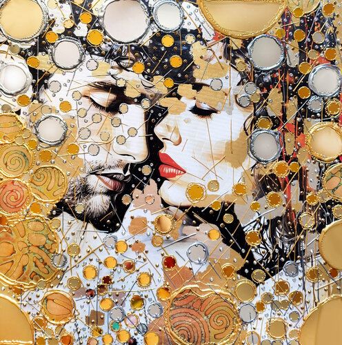 Couple in love before kiss by Irina BAST, Painting for Sale on Select