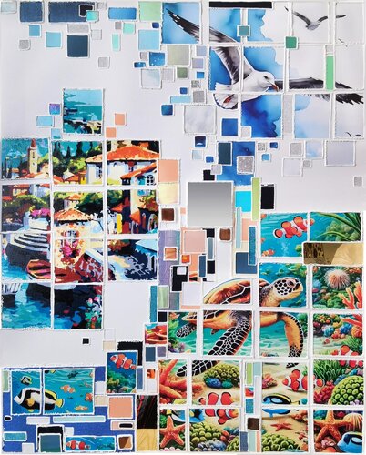 Mosaic of coastal dreams: Between sky and coral reefs by Irina BAST, Painting for Sale on Select