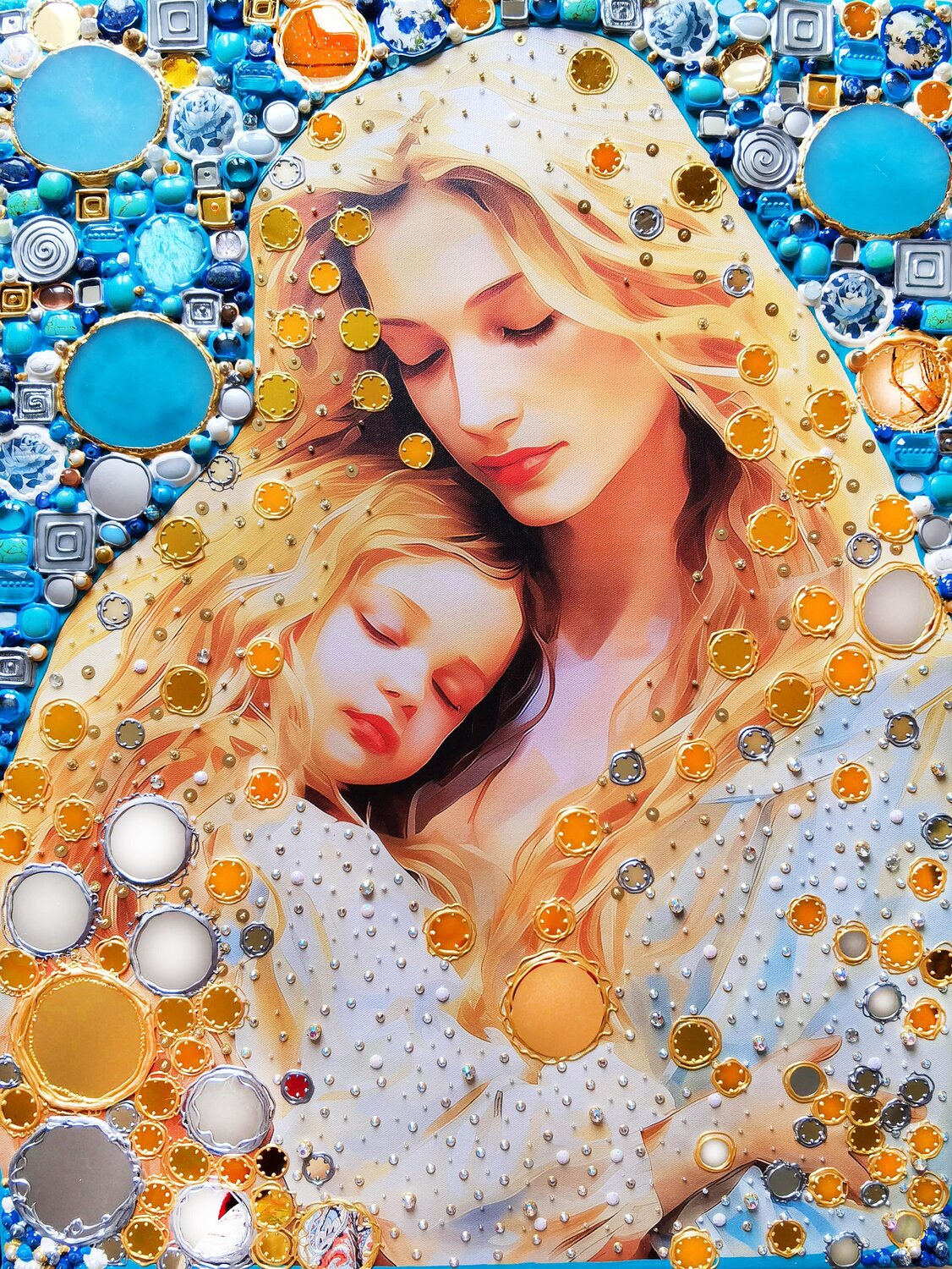 MY ANGEL - Original painting on canvas, unique artwork mixed media wall art Irina BAST Original painting for sale