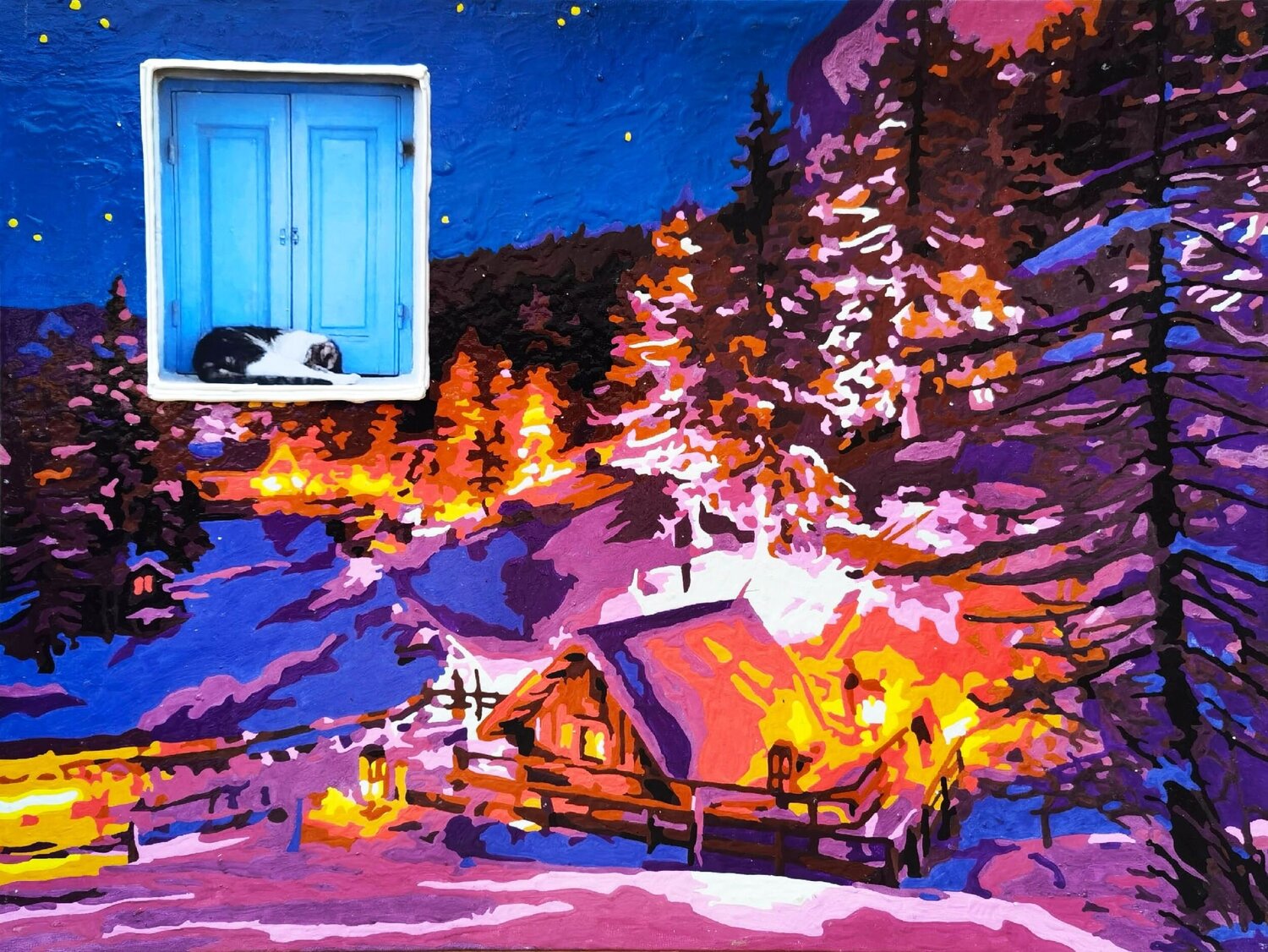 Cozy winter evening Irina BAST Originalgemälde zu verkaufen