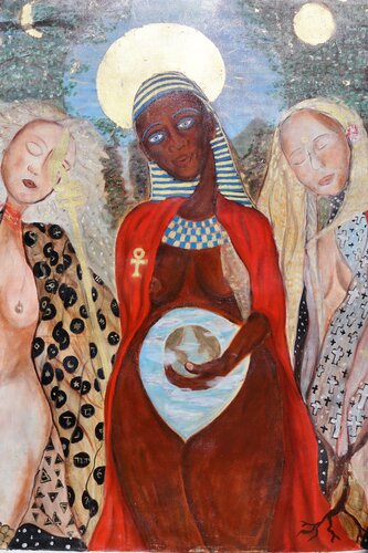 Madonna of the pyramid by Laszlo Hamori, Painting for Sale on Select