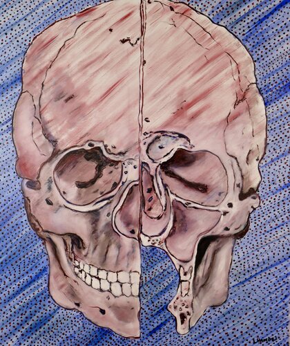 Skull 1 The seven breath by Laszlo Hamori, Painting for Sale on Select