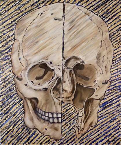 Skull 3 The seven breath by Laszlo Hamori, Painting for Sale on Select