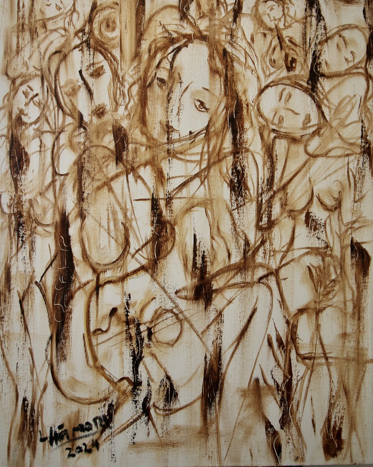 Musical celebration 1 Laszlo Hamori Original painting for sale