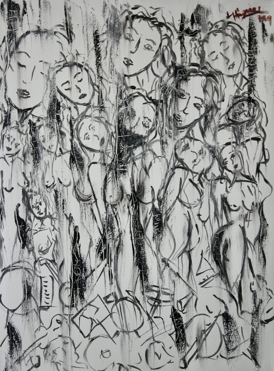 Musical series number three Laszlo Hamori Original painting for sale