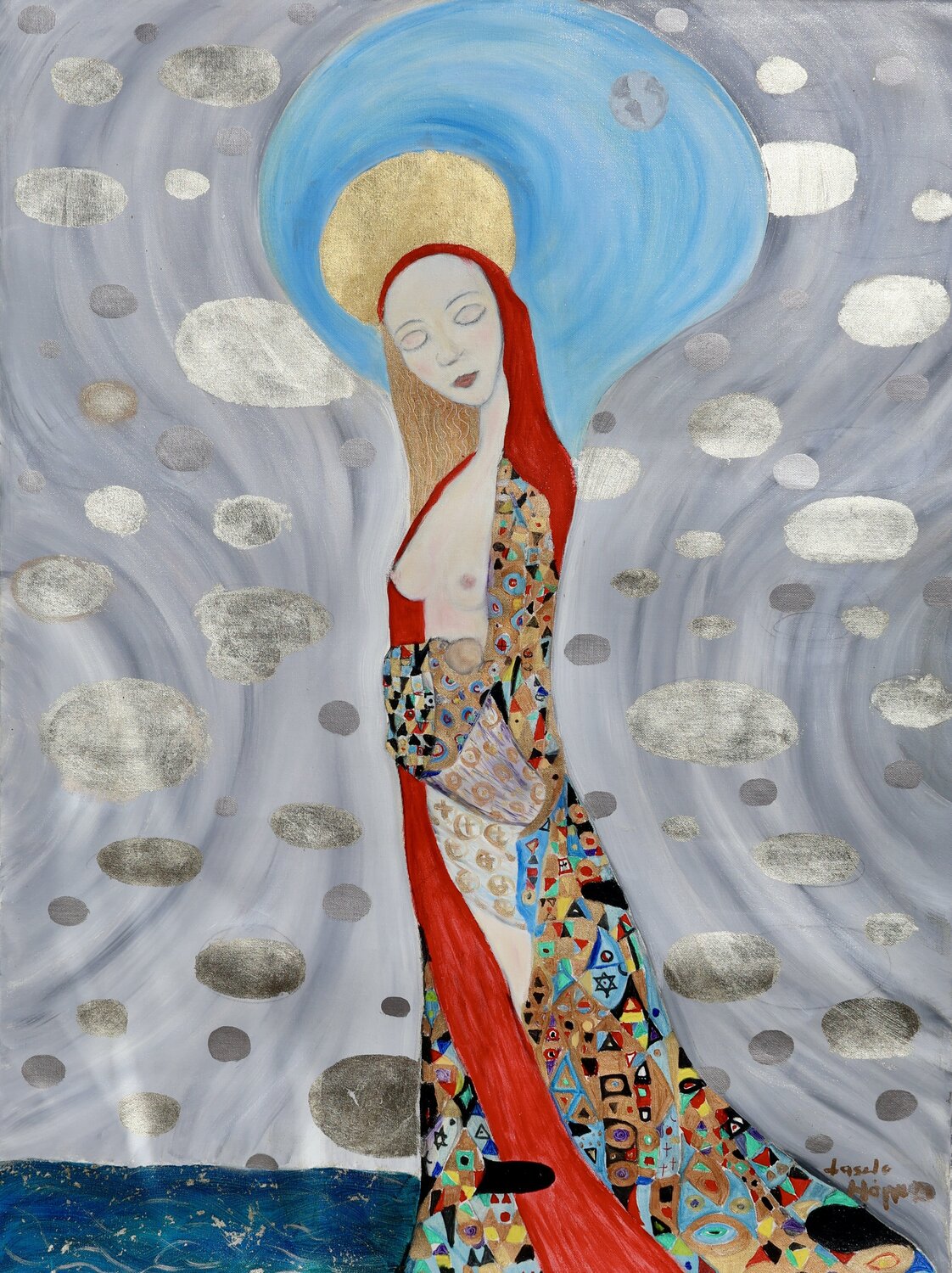 Madonna of the wind Laszlo Hamori Original painting for sale