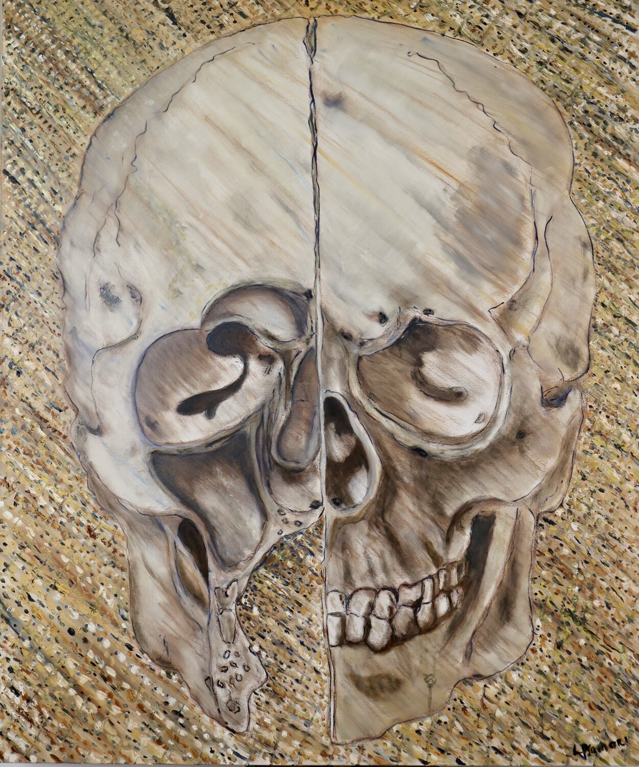 Skull 4 Laszlo Hamori Original painting for sale