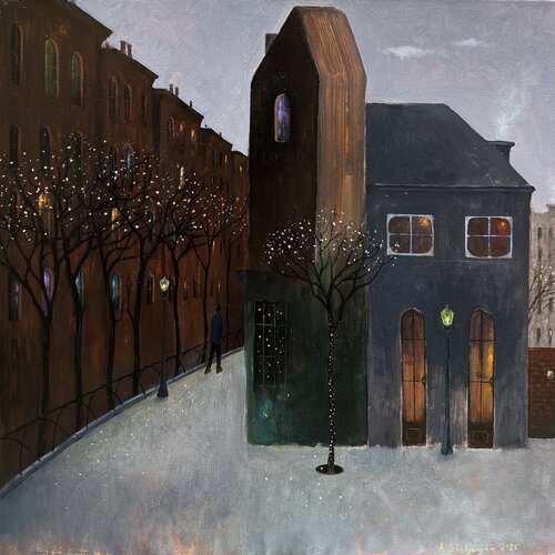 Evening windows by Andranik Shahjanyan, Painting for Sale on Select