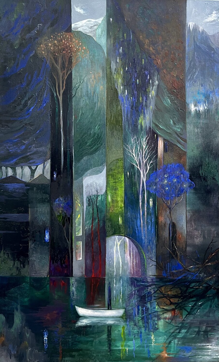 City on water Andranik Shahjanyan Original painting for sale