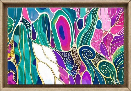 Jazz style flowers #14 by Valentyna Kniazieva, Painting for Sale on Select