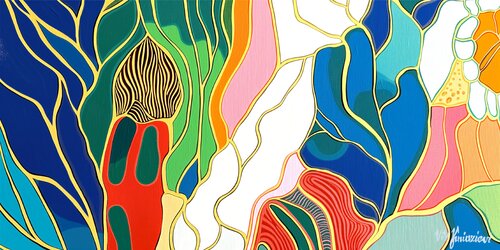 Jazz style flowers #5 by Valentyna Kniazieva, Painting for Sale on Select