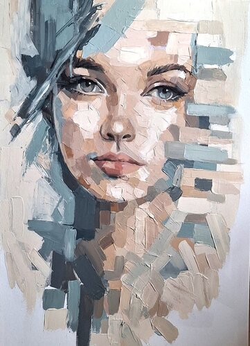 Woman portrait: Olga by Valentyna Kniazieva, Painting for Sale on Select