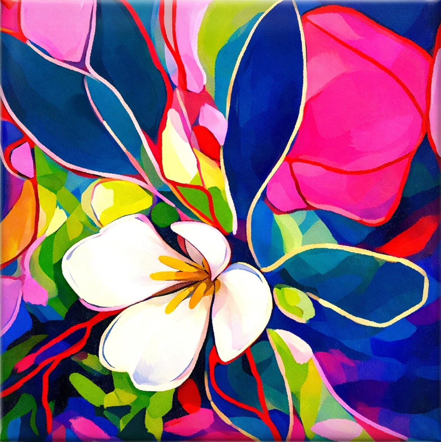 Jazz style flowers #15 Valentyna Kniazieva Original painting for sale