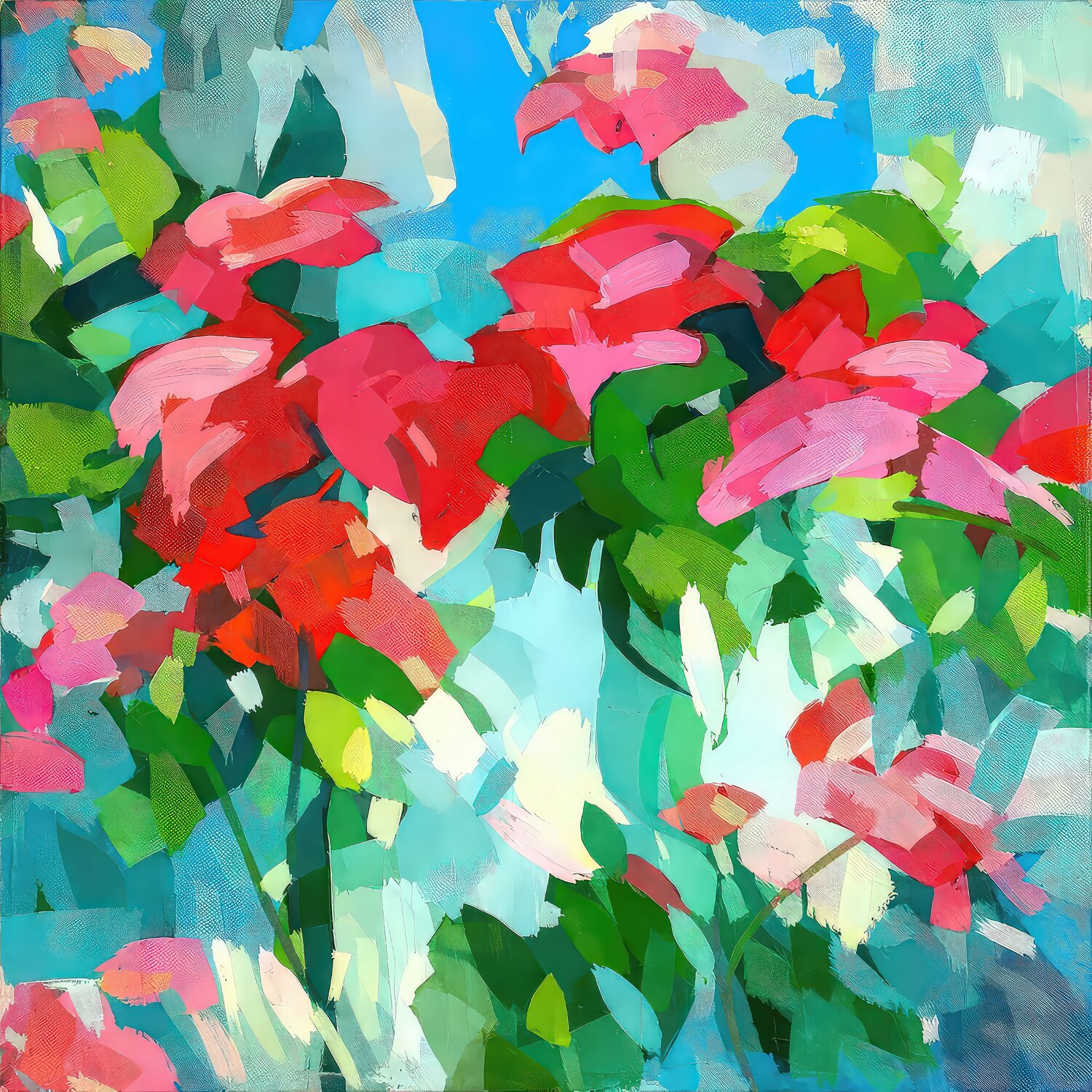 The rays touch the leaves #2 Valentyna Kniazieva Original painting for sale