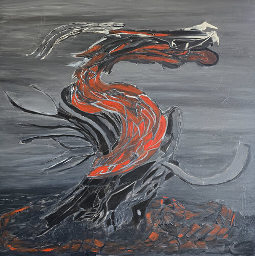Red Dragon by Maksim Gorshkov, Painting for Sale on Select
