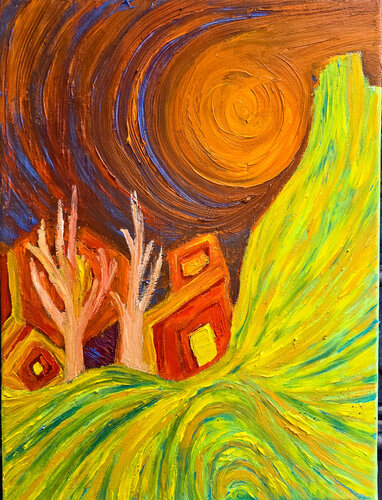 Crazy sunrise by Maksim Gorshkov, Painting for Sale on Select