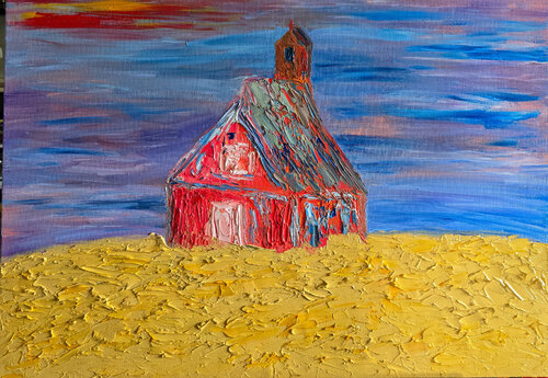 Old Village Church by Maksim Gorshkov, Painting for Sale on Select