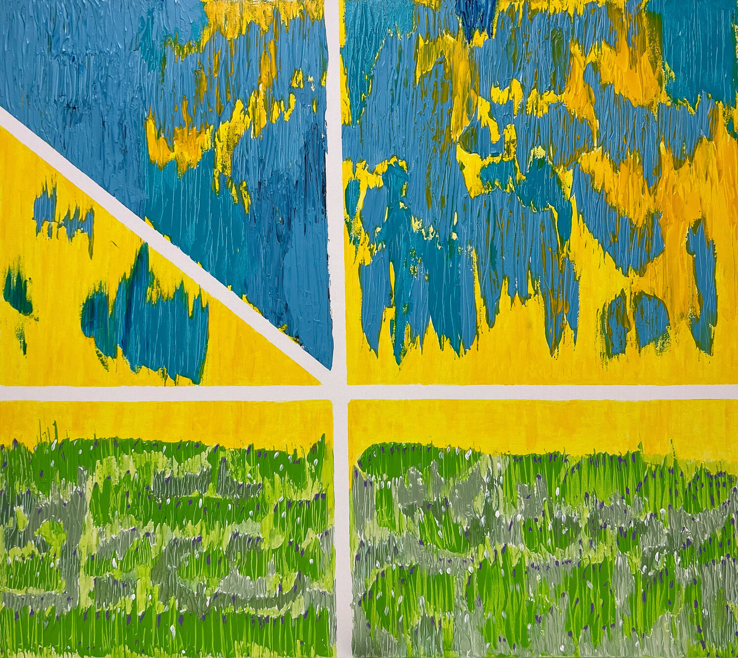 Hot spring day, window, irises Maksim Gorshkov Original painting for sale