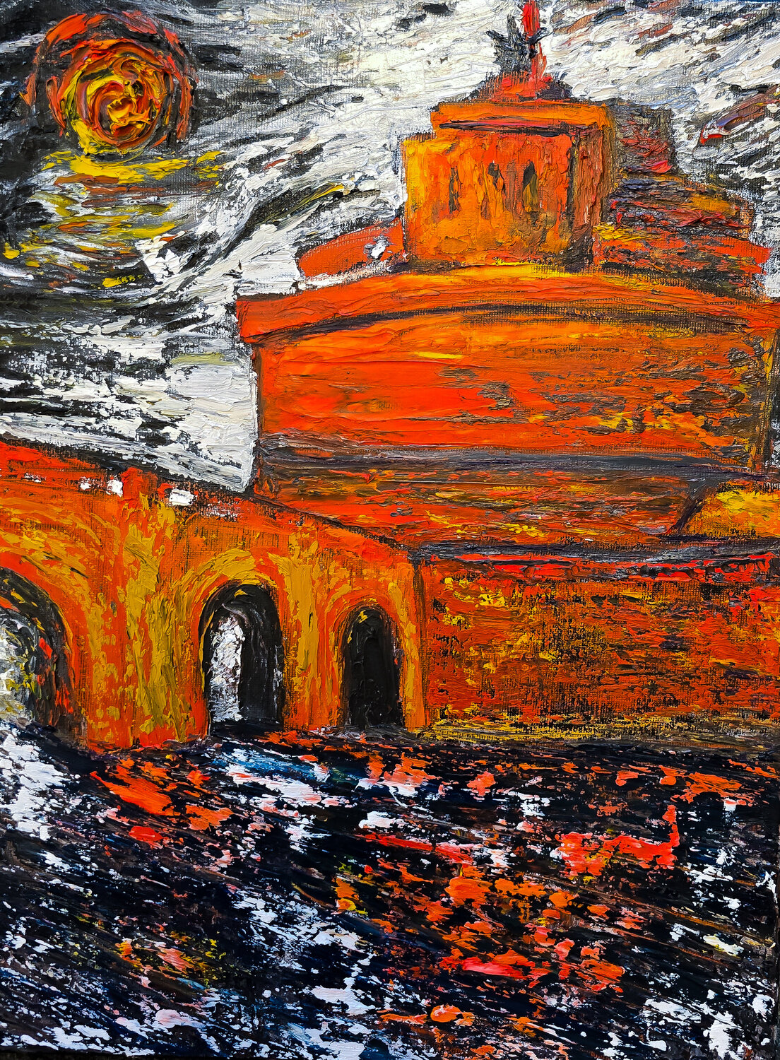 inferno over Tiber Maksim Gorshkov Original painting for sale