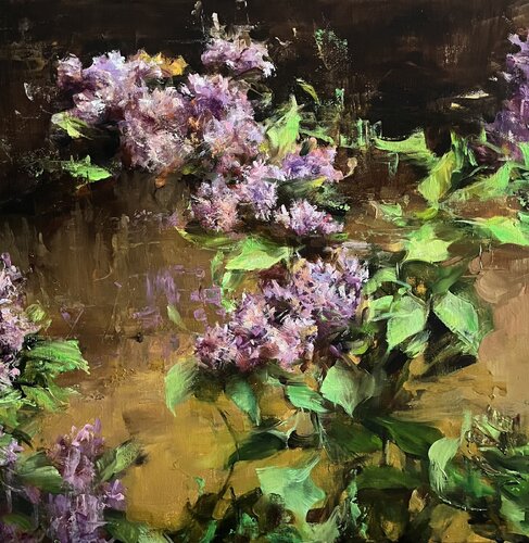 LILAC BRANCH by Elena Agraphiotis, Painting for Sale on Select