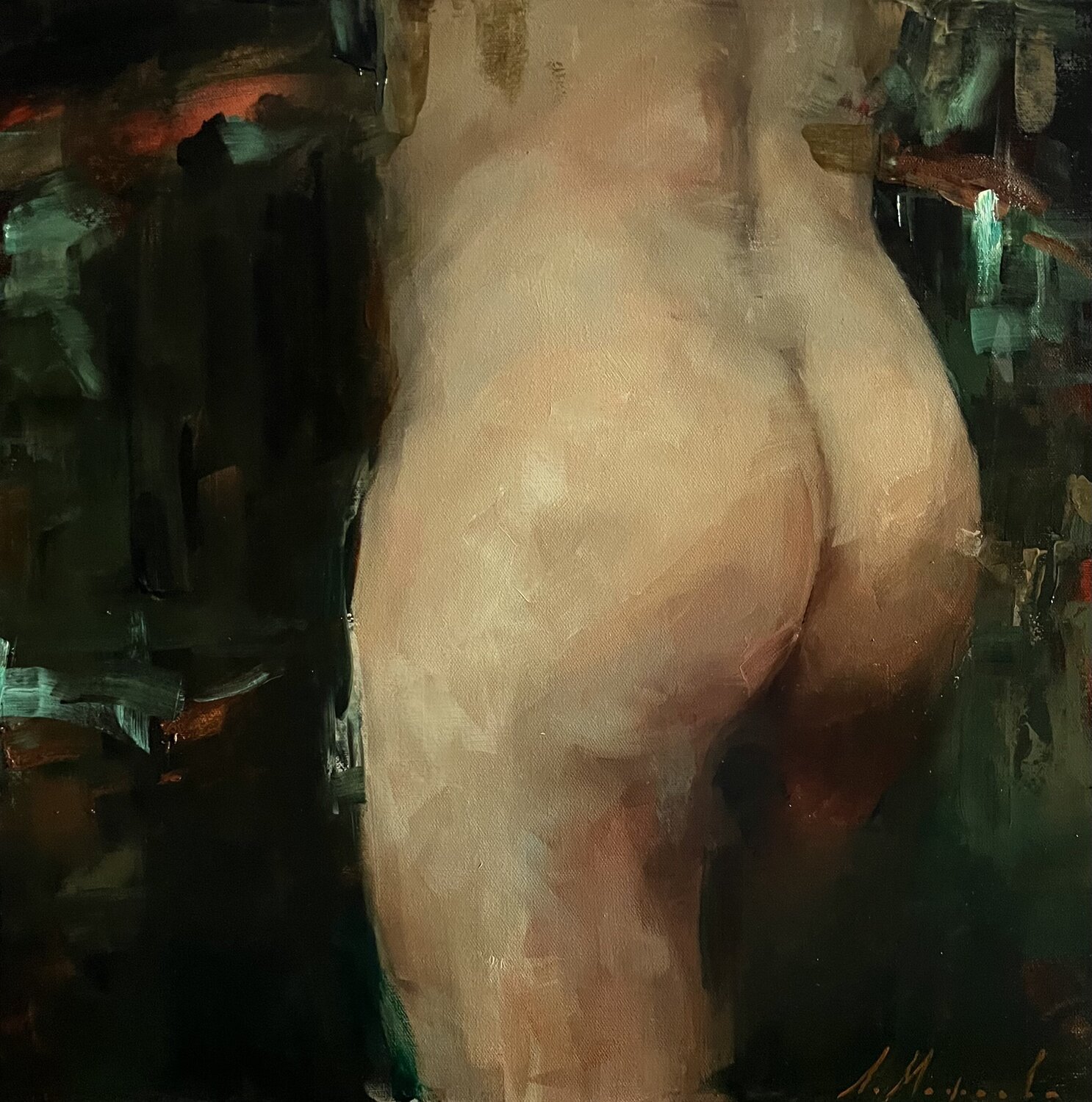 NAKED-MALE NUDE Elena Agraphiotis Original painting for sale