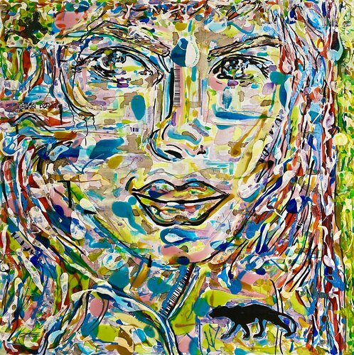 La Féline by Karine Langevin Kjl, Painting for Sale on Select