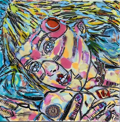 Androïd in Love by Karine Langevin Kjl, Painting for Sale on Select