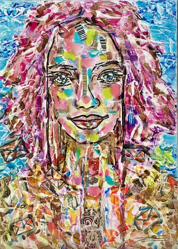 L’Estafette rose by Karine Langevin Kjl, Painting for Sale on Select
