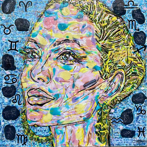 Zodiac (avec Angélina Jolie) by Karine Langevin Kjl, Painting for Sale on Select