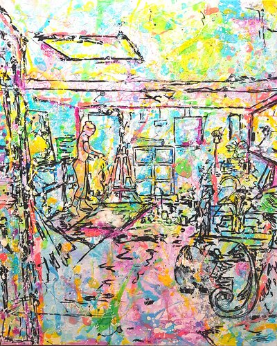 L'Atelier by Karine Langevin Kjl, Painting for Sale on Select