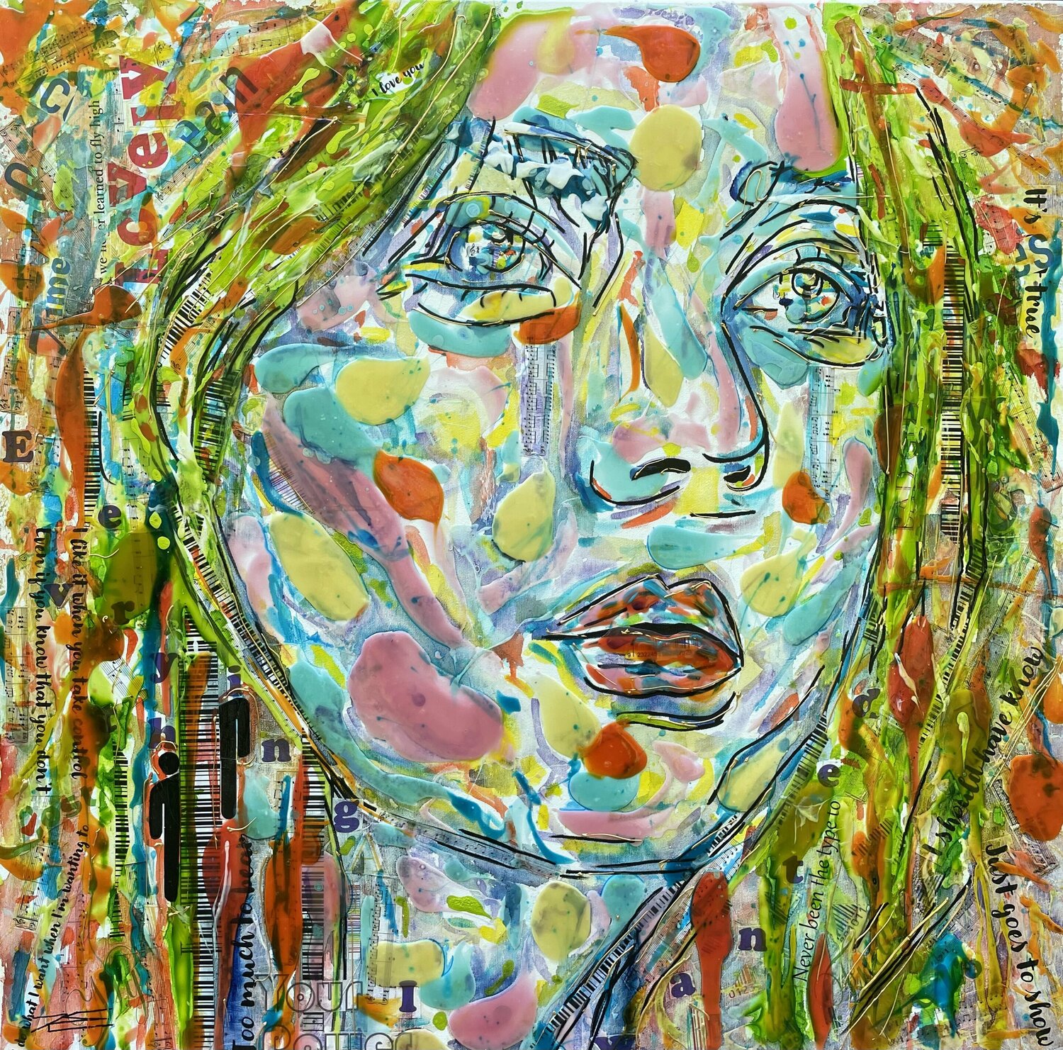 Billie Eilish Karine Langevin Kjl Original painting for sale