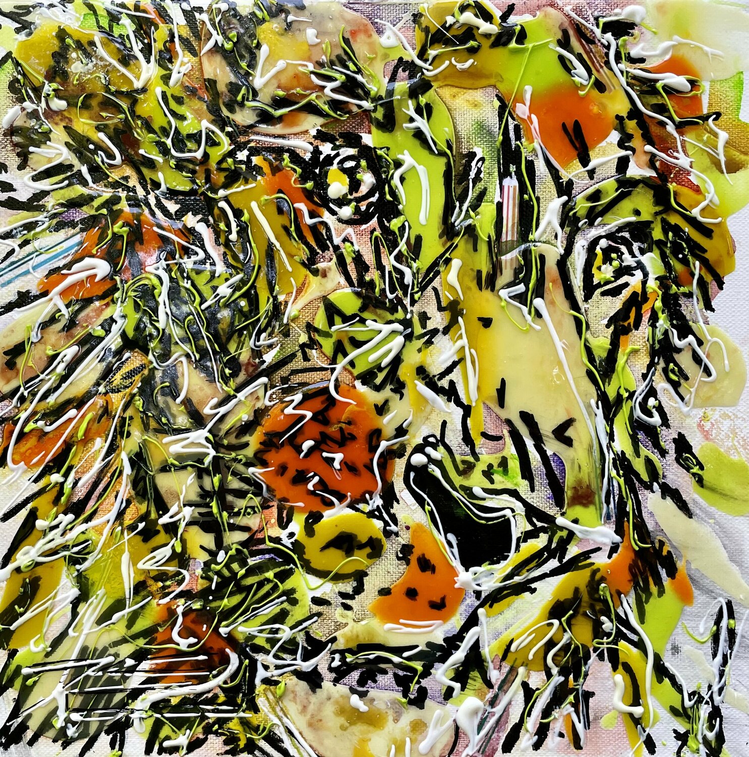 Lion Karine Langevin Kjl Original painting for sale