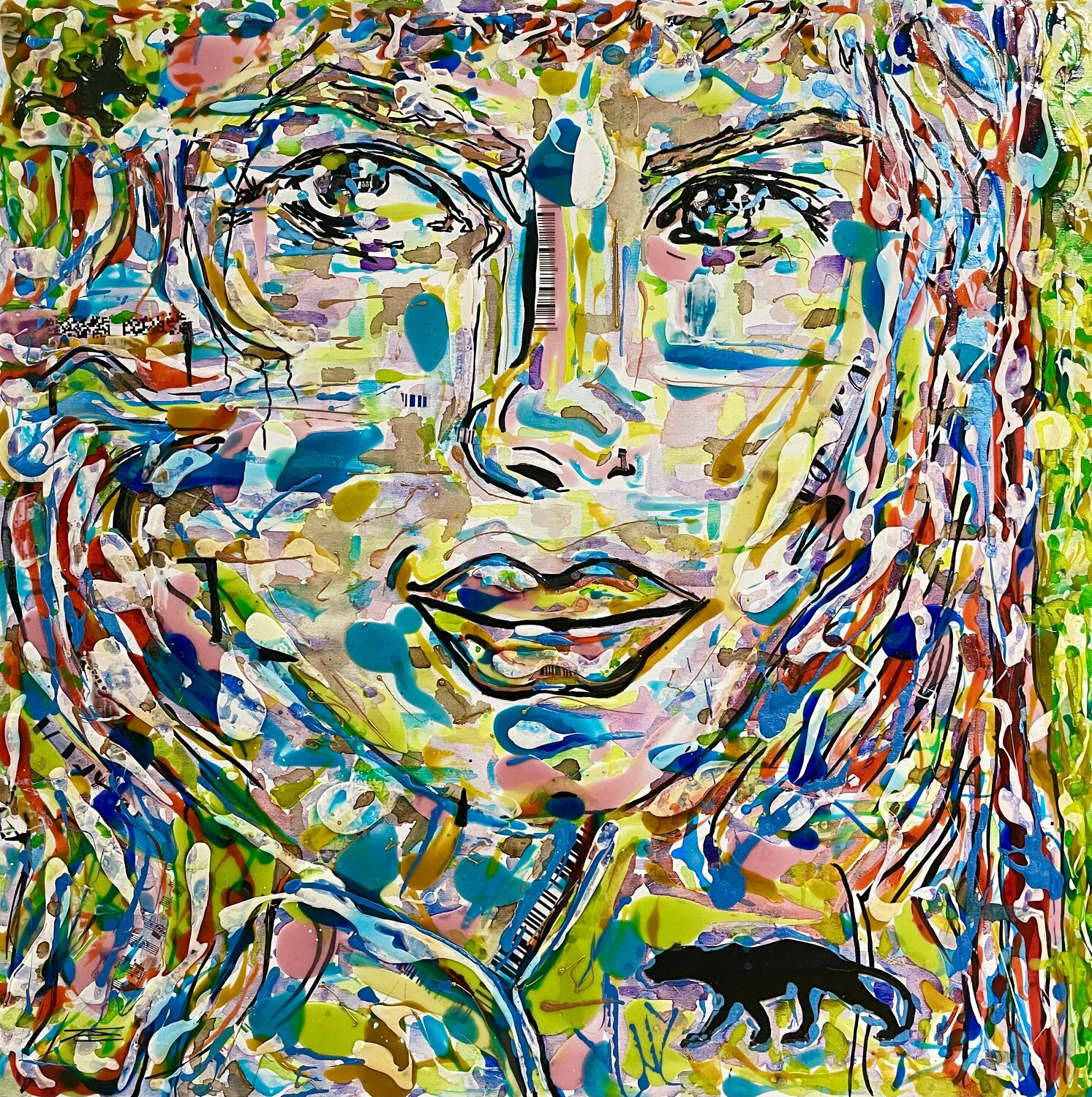 La Féline Karine Langevin Kjl Original painting for sale