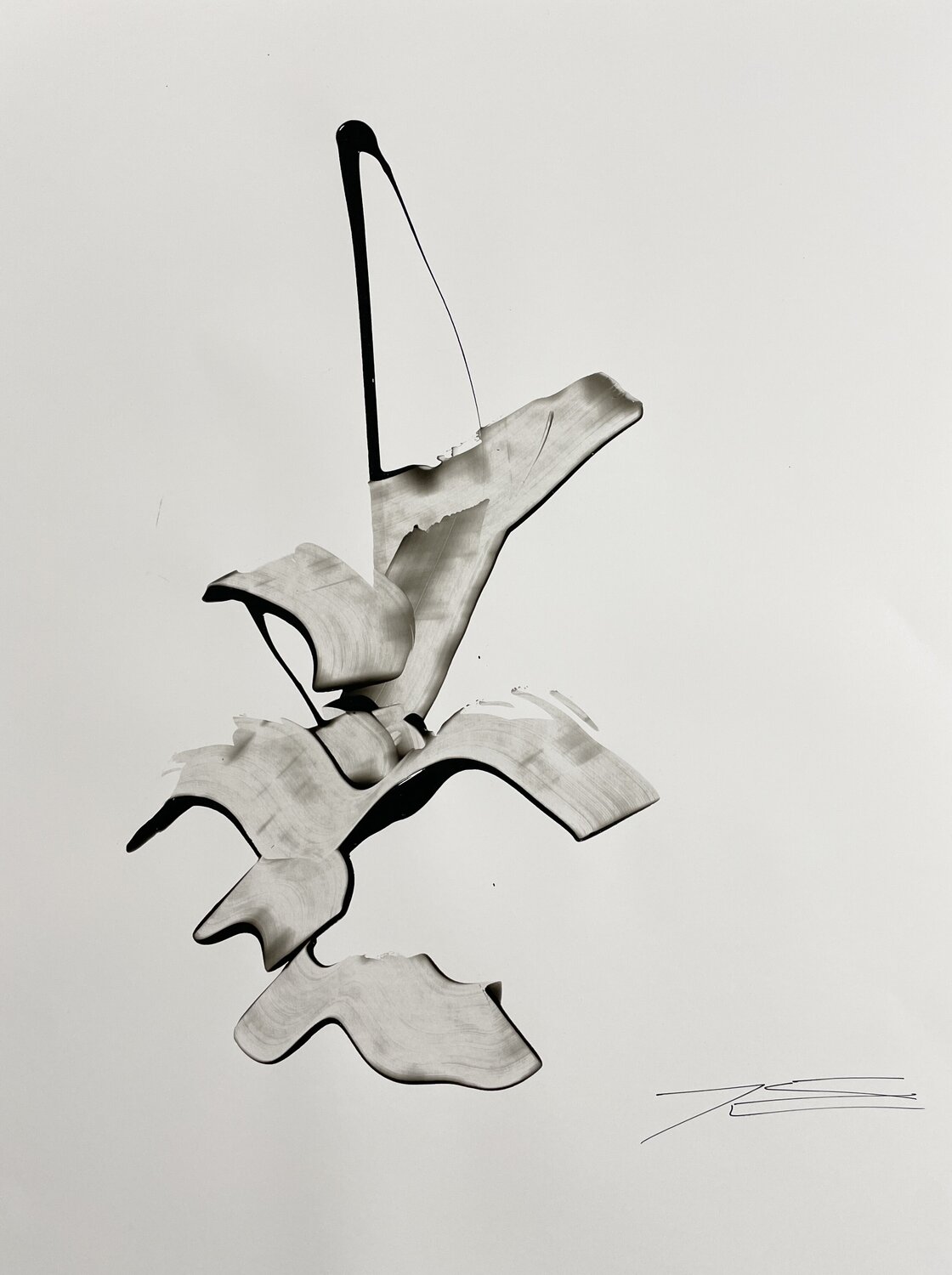 La Voile - résine sur papier Karine Langevin Kjl Drawing for sale