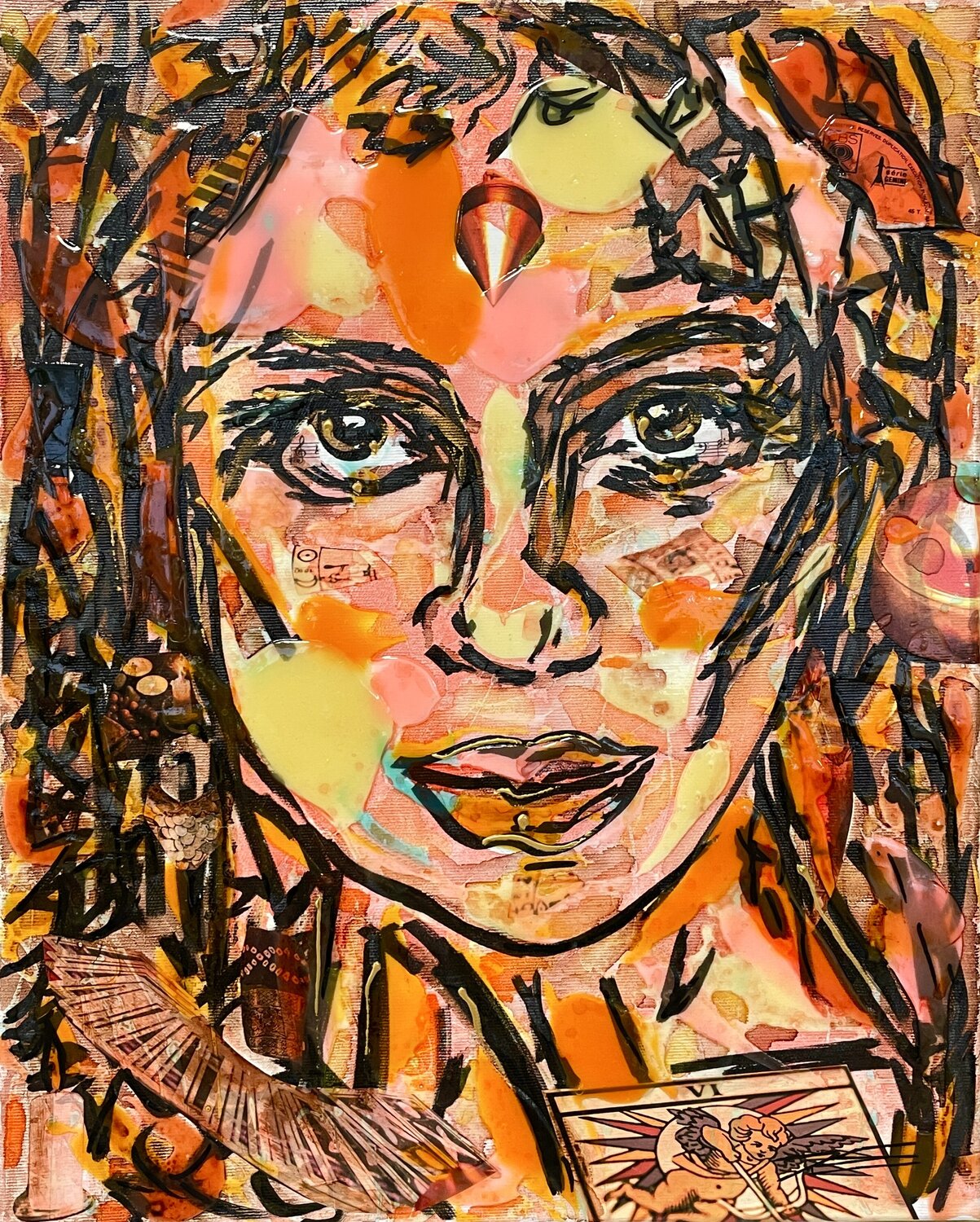 La Voyante Karine Langevin Kjl Original painting for sale