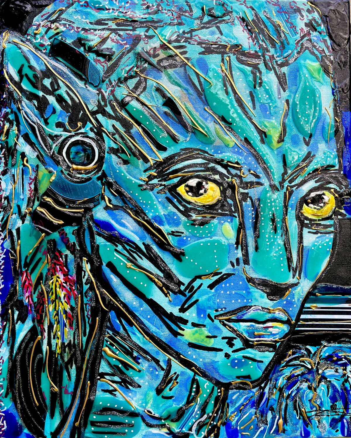 Neytiri de Avatar Karine Langevin Kjl Original painting for sale