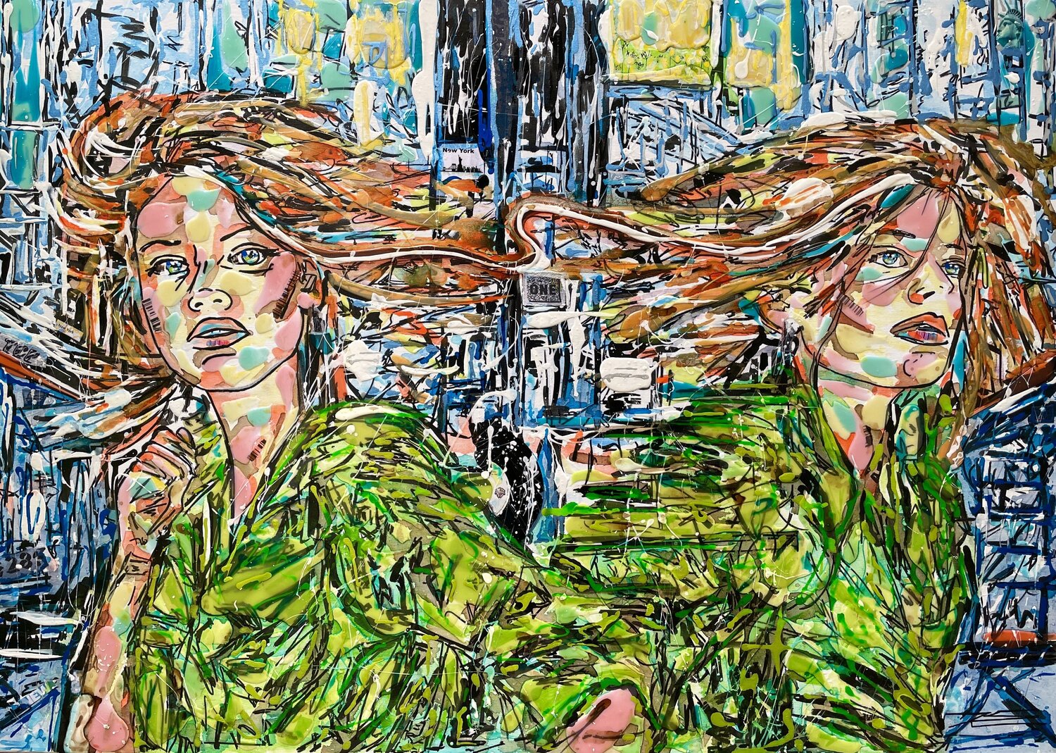 New York Connection Karine Langevin Kjl Original painting for sale