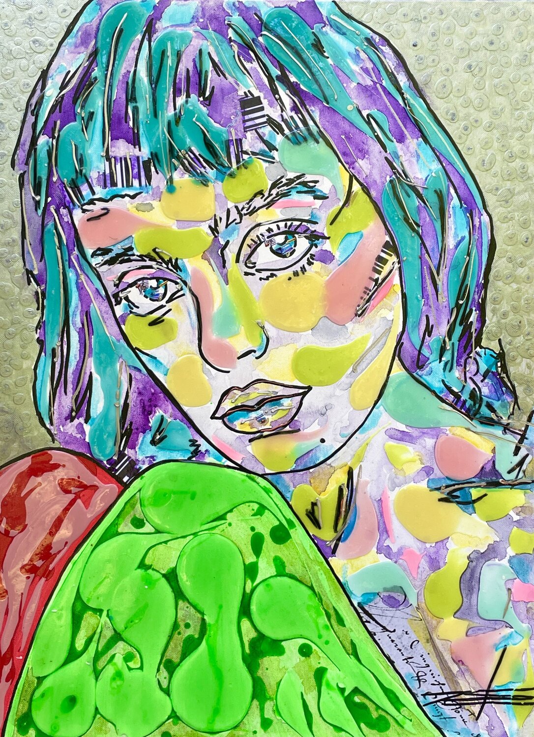 Pop and Colors Karine Langevin Kjl Original painting for sale