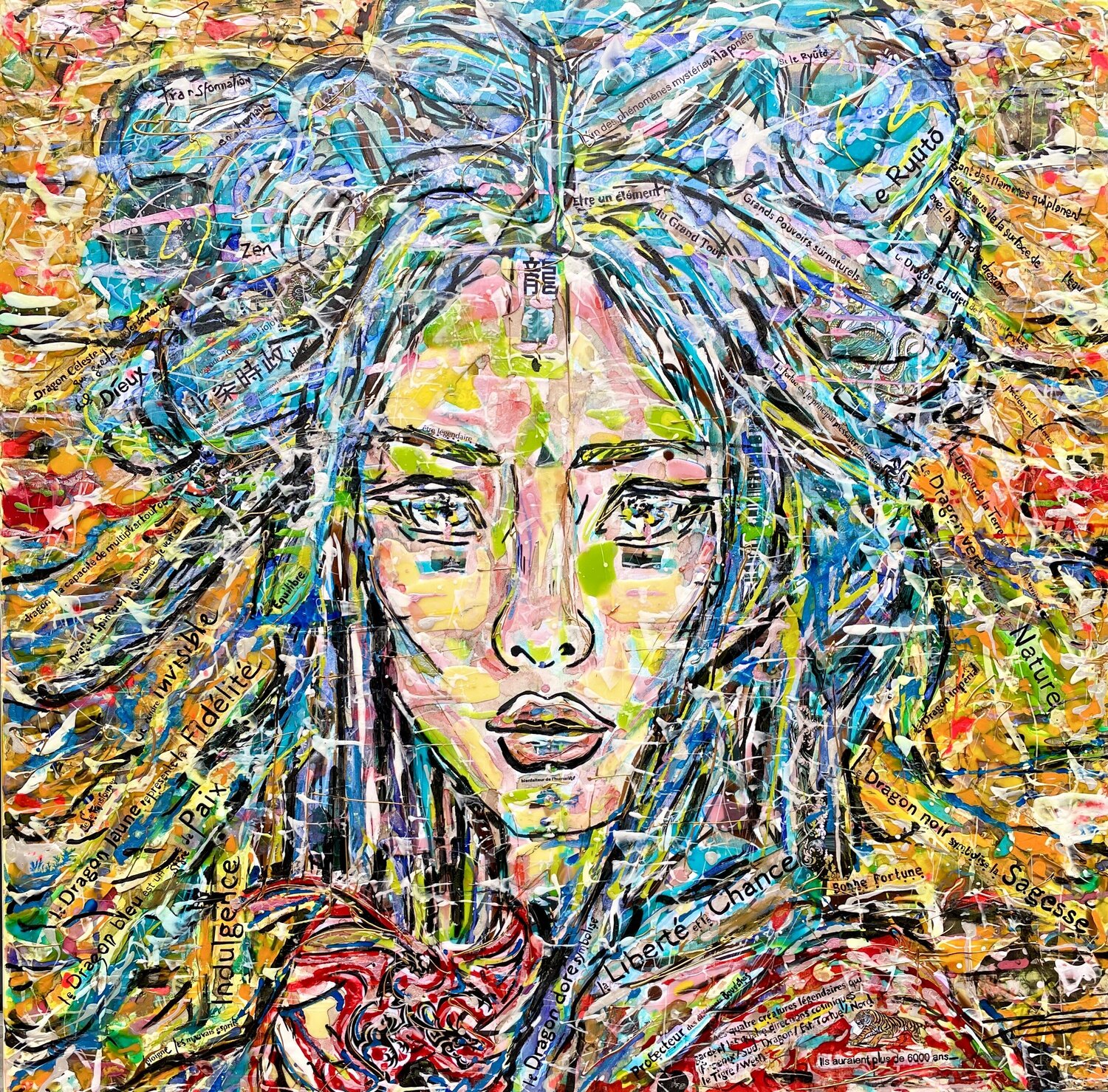 Dragons Karine Langevin Kjl Original painting for sale