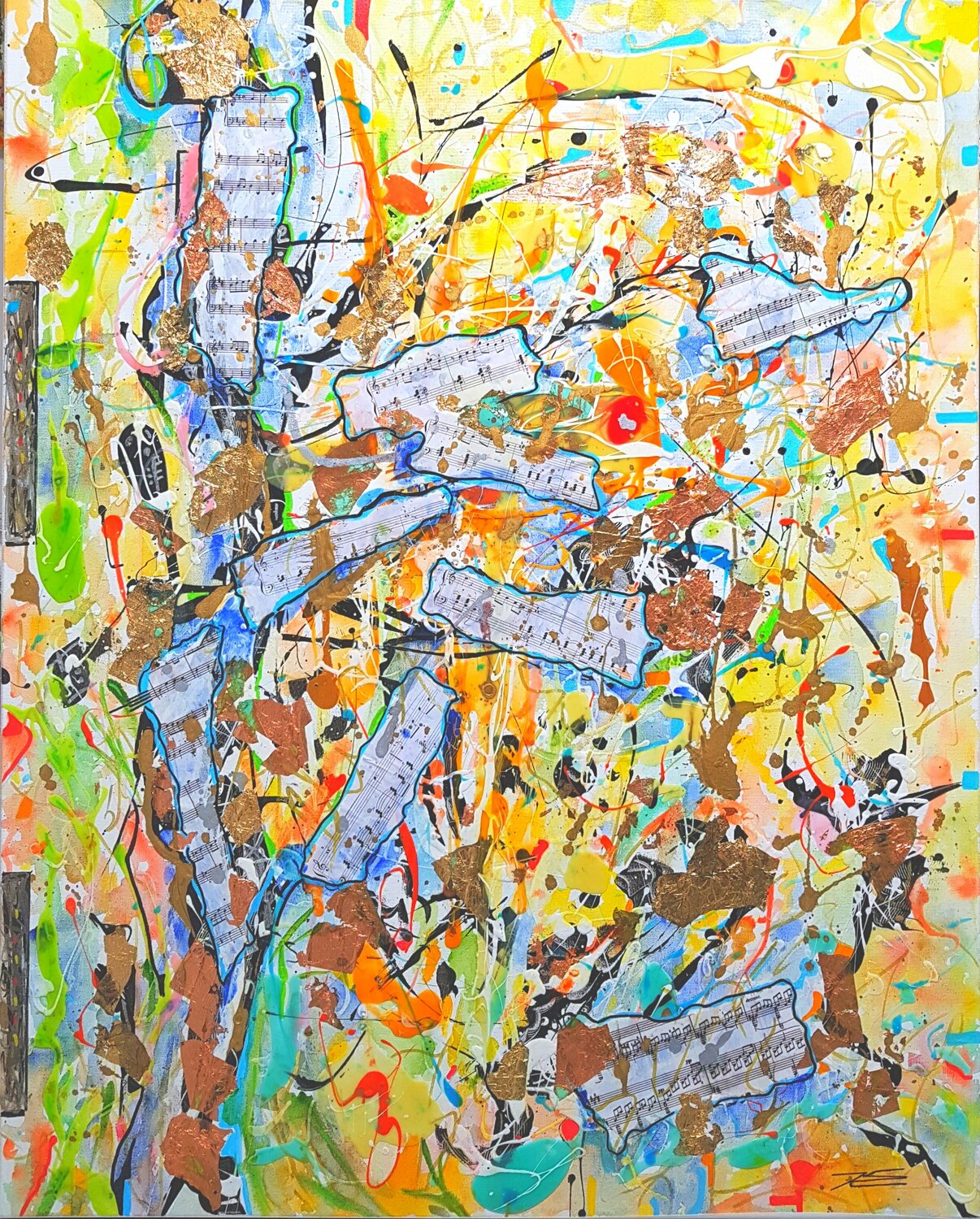 L'Arbre à Partitions (2017) Karine Langevin Kjl Original painting for sale