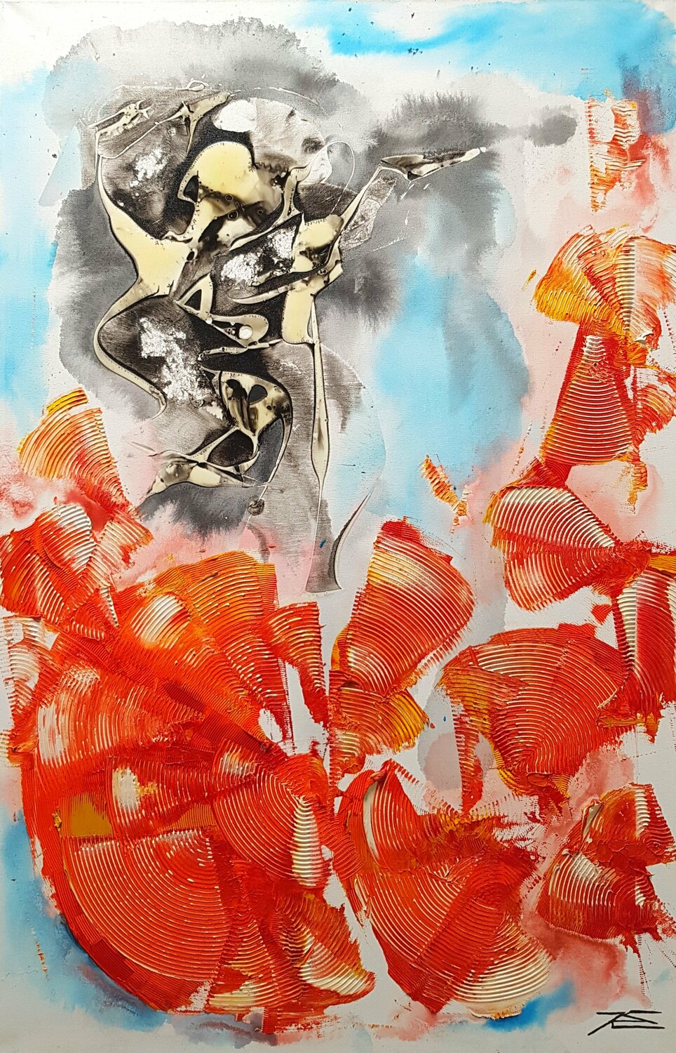 Combativité invisible dans le temps Karine Langevin Kjl Original painting for sale