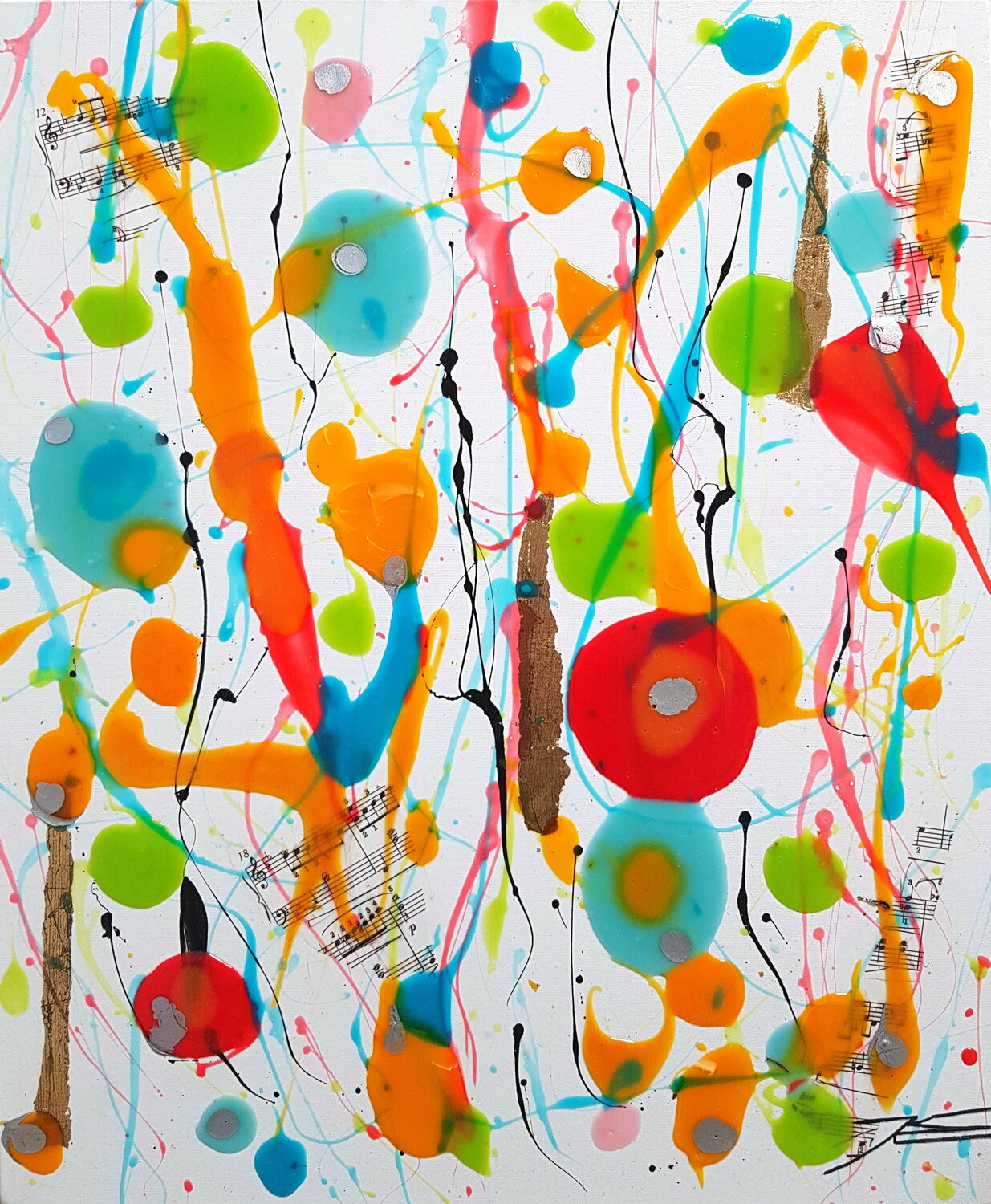 Lancer de Bulles Karine Langevin Kjl Original painting for sale