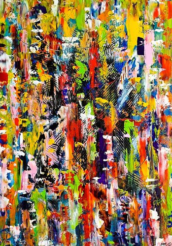Color Symphony – Energetic Abstract Expression by Igor Kotnik, Painting for Sale on Select