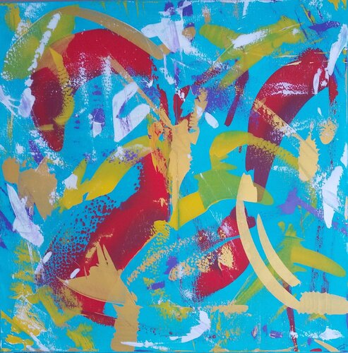 Turquoise Pulse by Igor Kotnik, Painting for Sale on Select