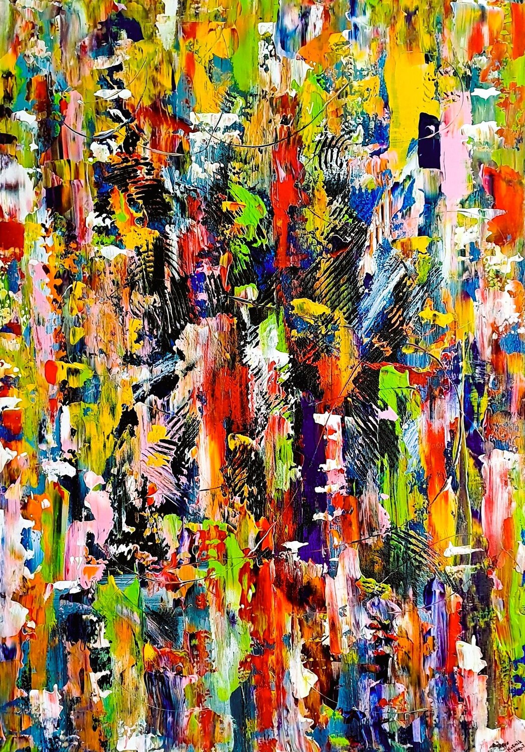 Color Symphony – Energetic Abstract Expression Igor Kotnik Original painting for sale