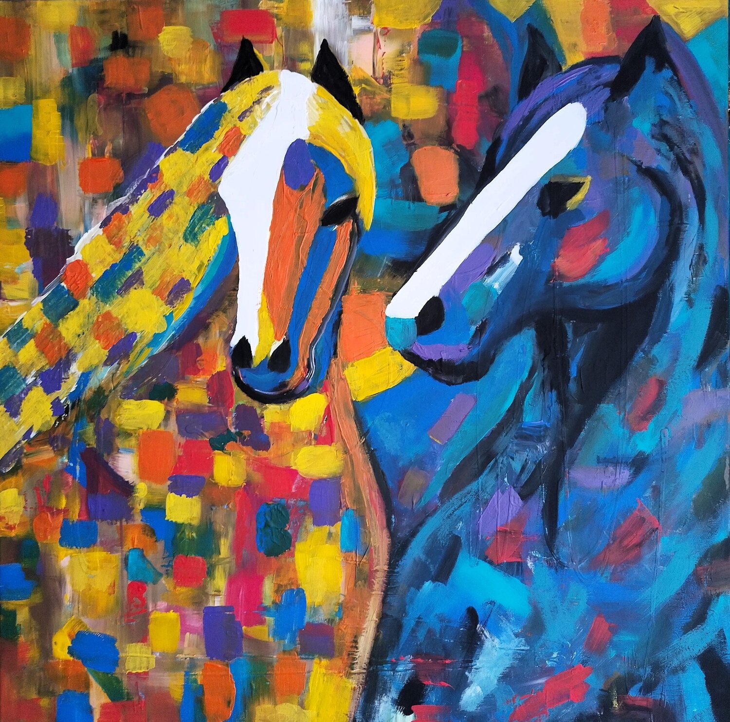Kinetic Grace-Abstract Horse Painting Igor Kotnik Original painting for sale
