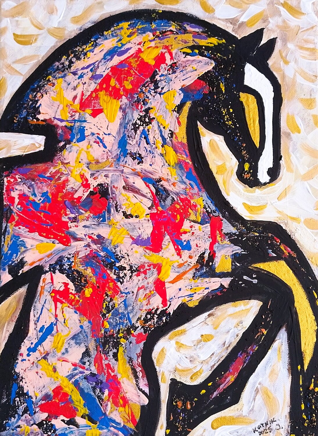 Spectrum Stallion-Abstract Horse Painting Igor Kotnik Original painting for sale
